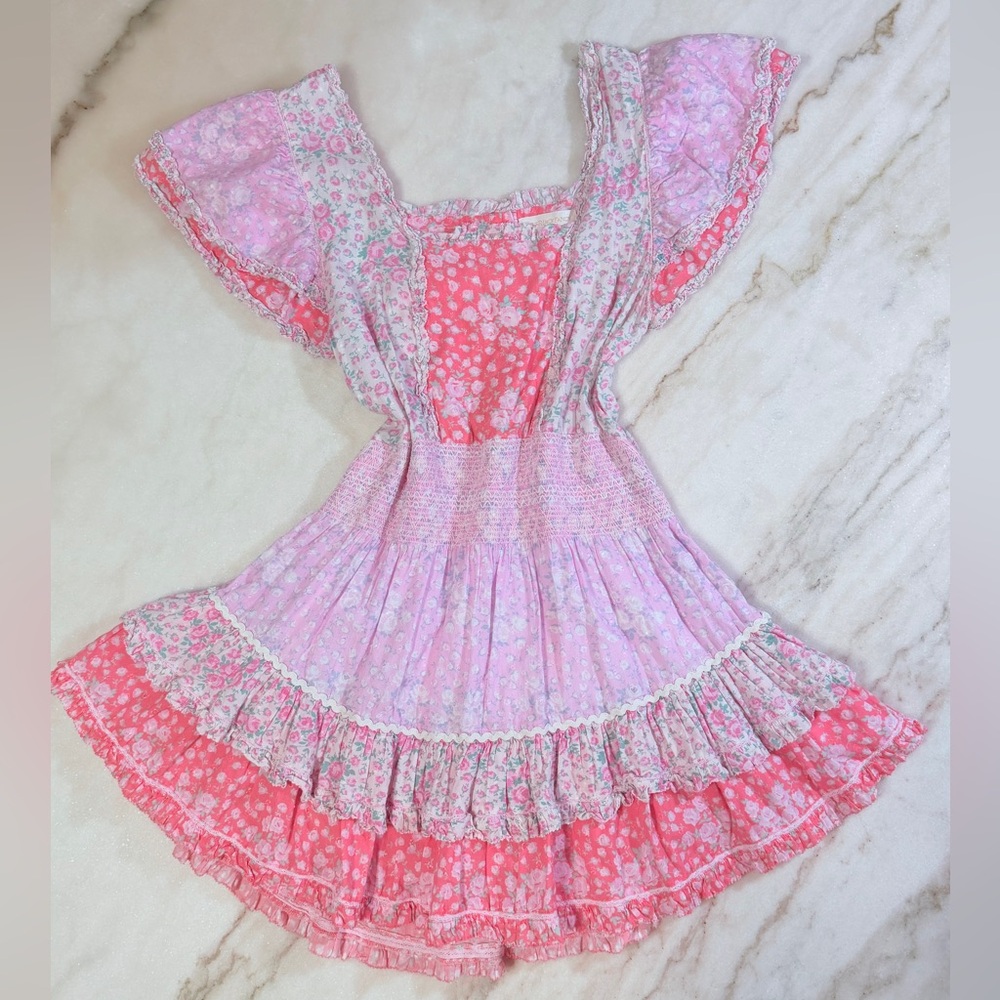 Loveshackfancy Stanton strawberry patchwork ruffl… - image 3